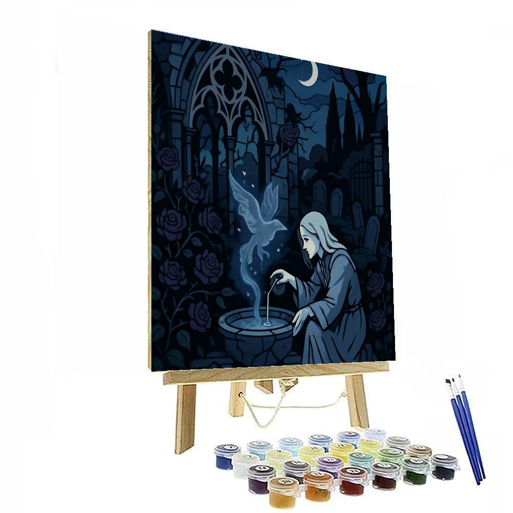 Moonlit Conservatory In Gothic Shadow Paint by numbers kits