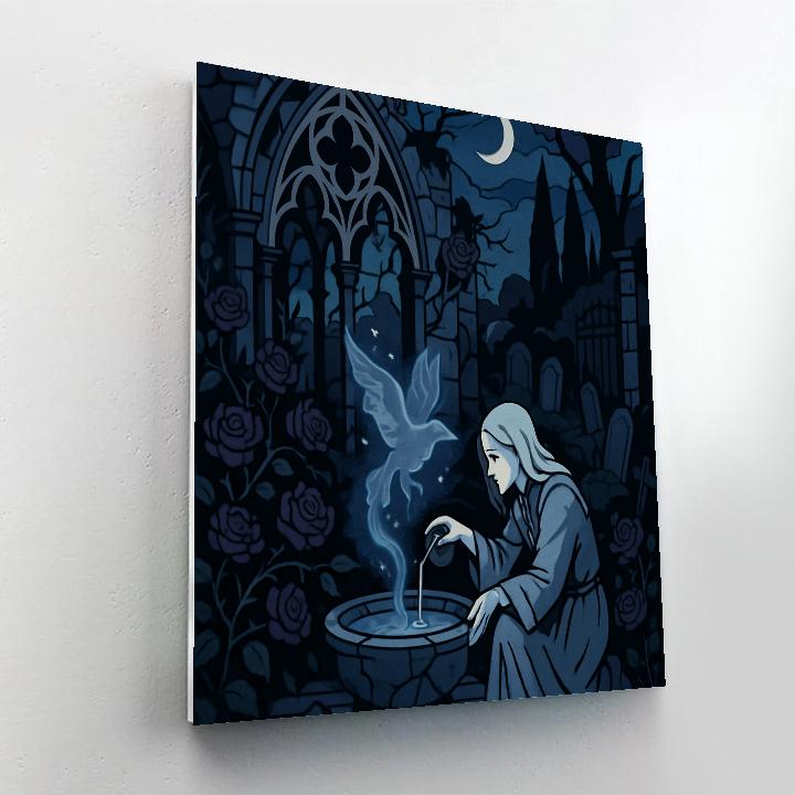 Moonlit Conservatory In Gothic Shadow Paint by numbers kits