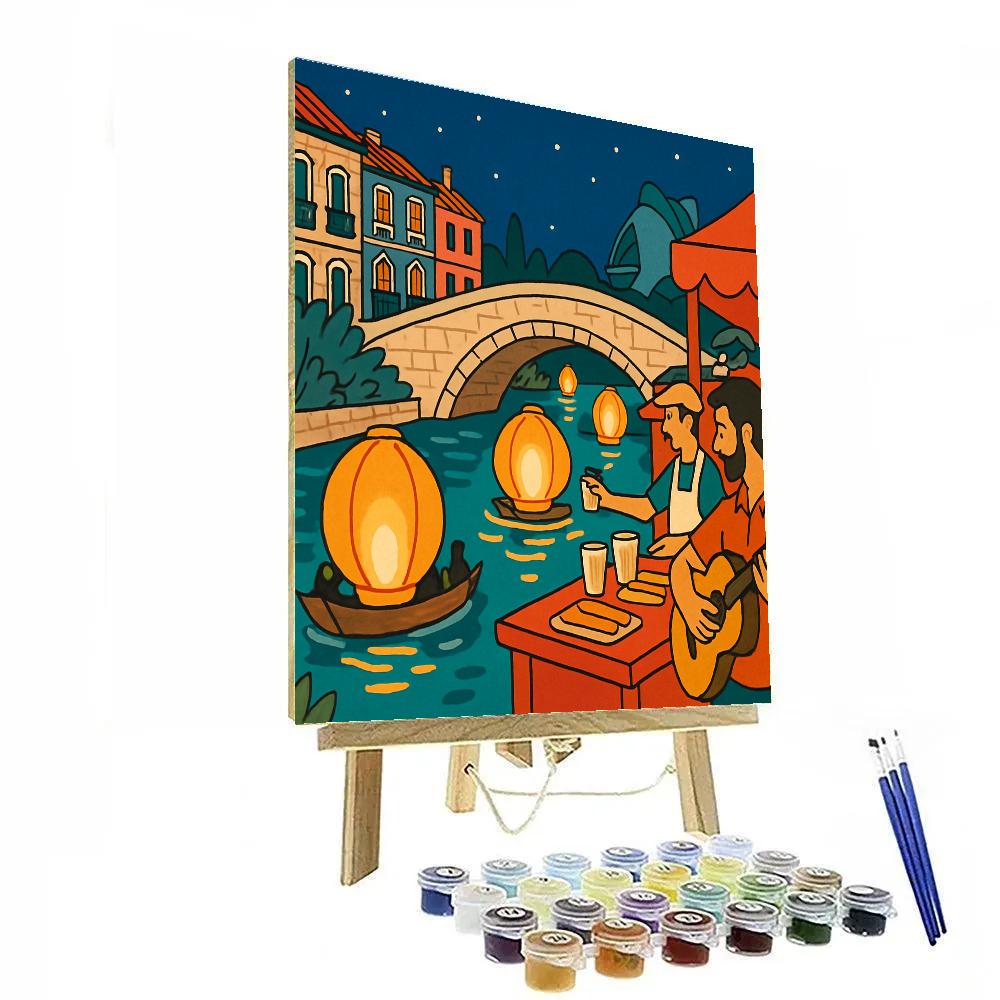 Festival Lanterns Over Spain Canals paint by number