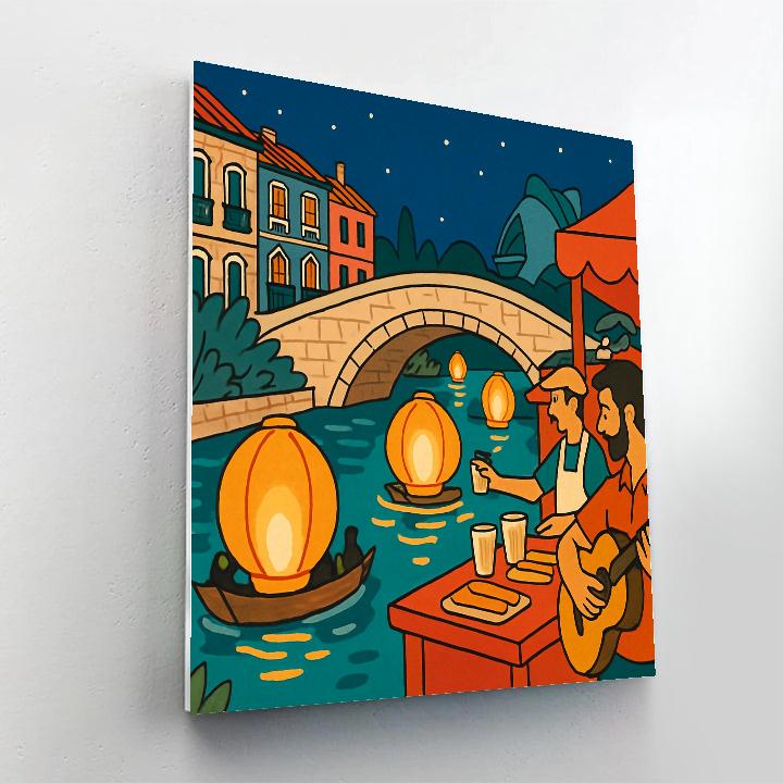 Festival Lanterns Over Spain Canals paint by number