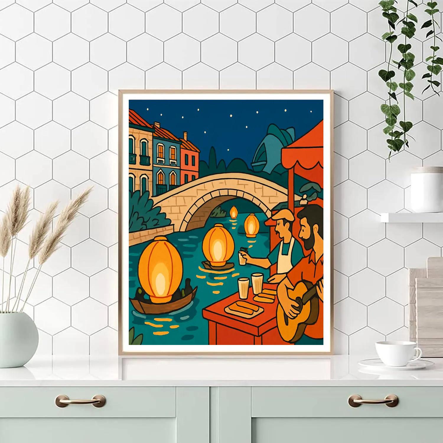 Festival Lanterns Over Spain Canals paint by number