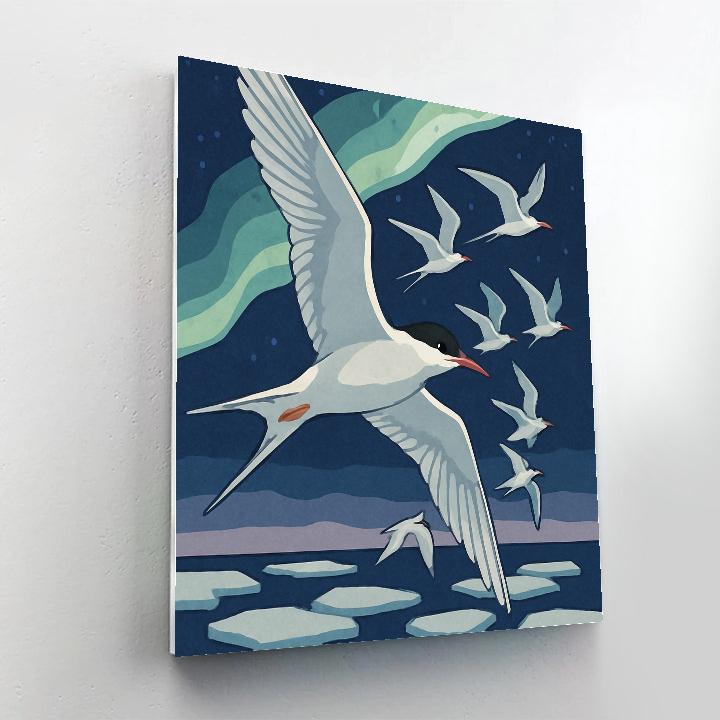 Aurora Guided Migration With Birds painting number kit