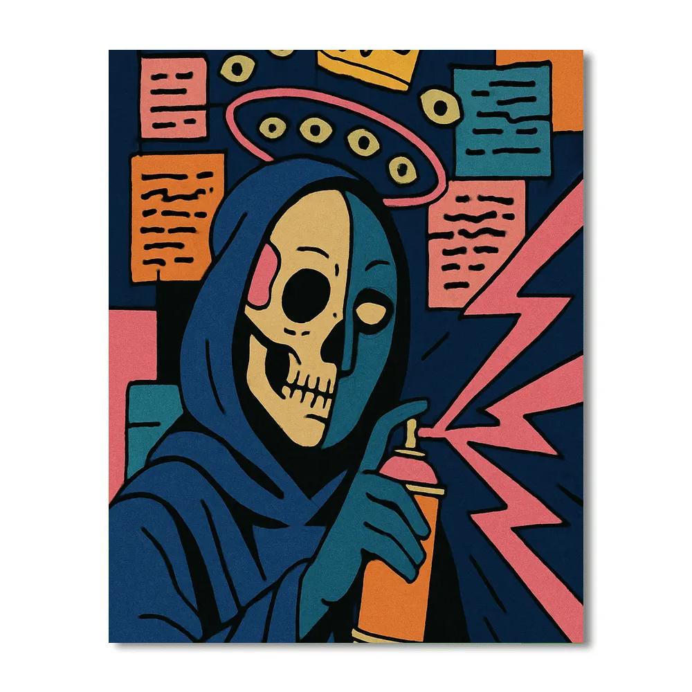 Crown-Coded Basquiat Night Oracle Paint by numbers art