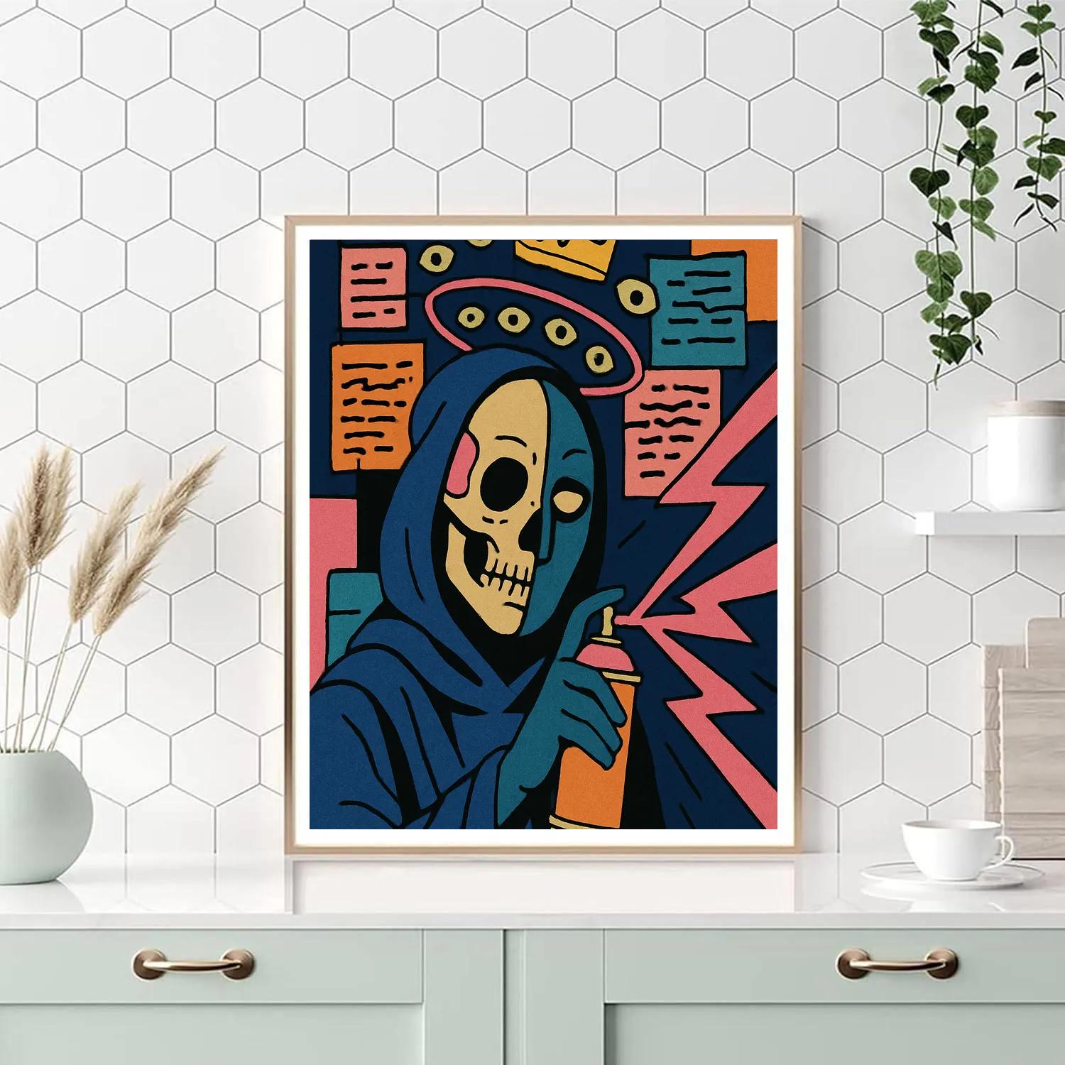 Crown-Coded Basquiat Night Oracle Paint by numbers art