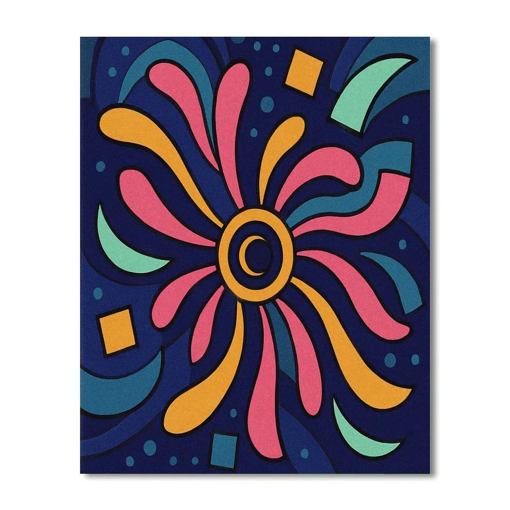 Orbiting Petals In Abstract Form painting number kit