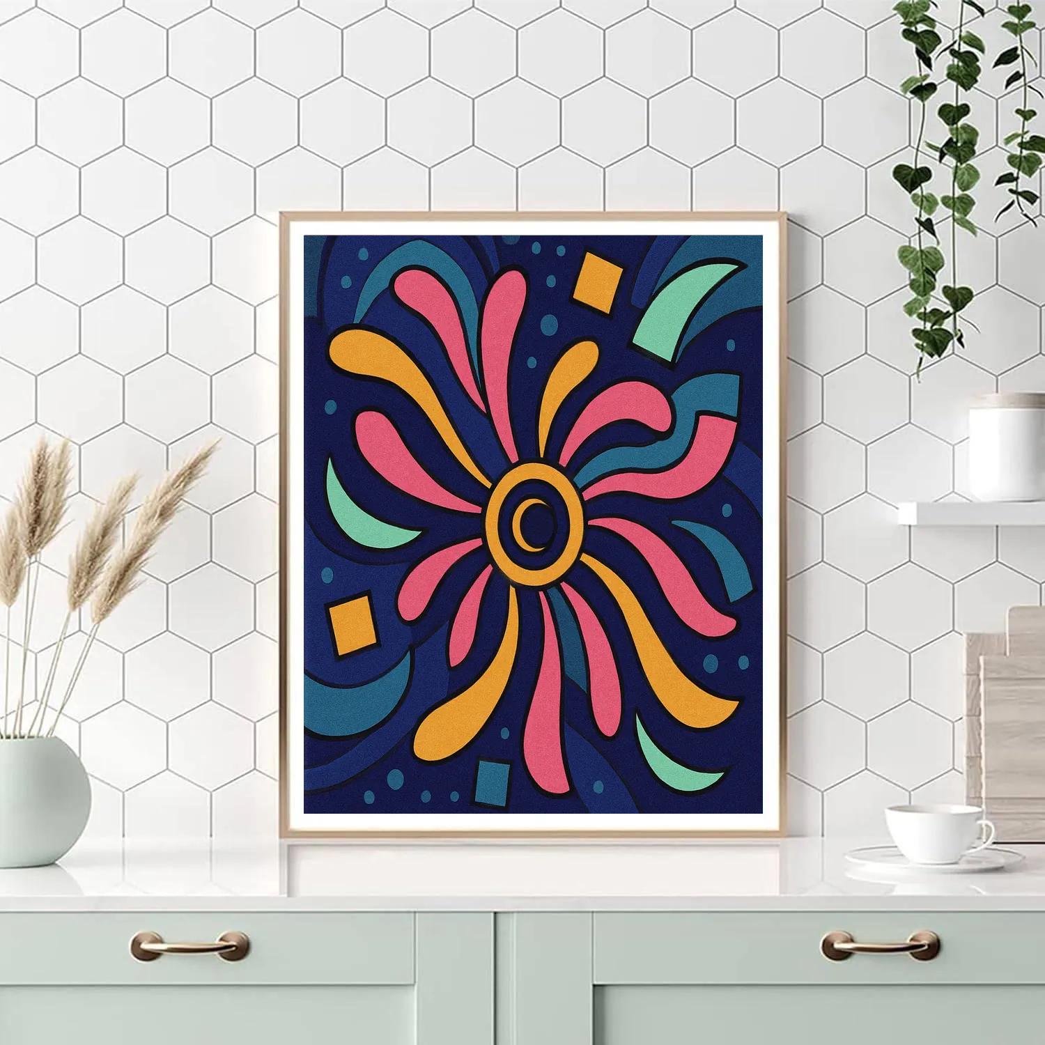 Orbiting Petals In Abstract Form painting number kit