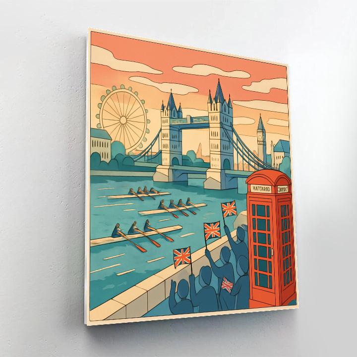 London Hyphenated Skyline Regatta Number painting