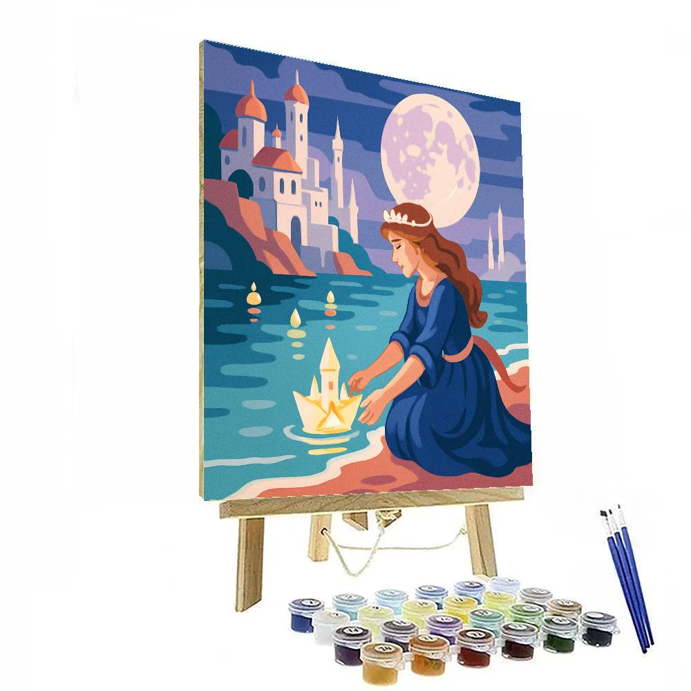 Moonlit Harbor With Princess Paint by numbers kits