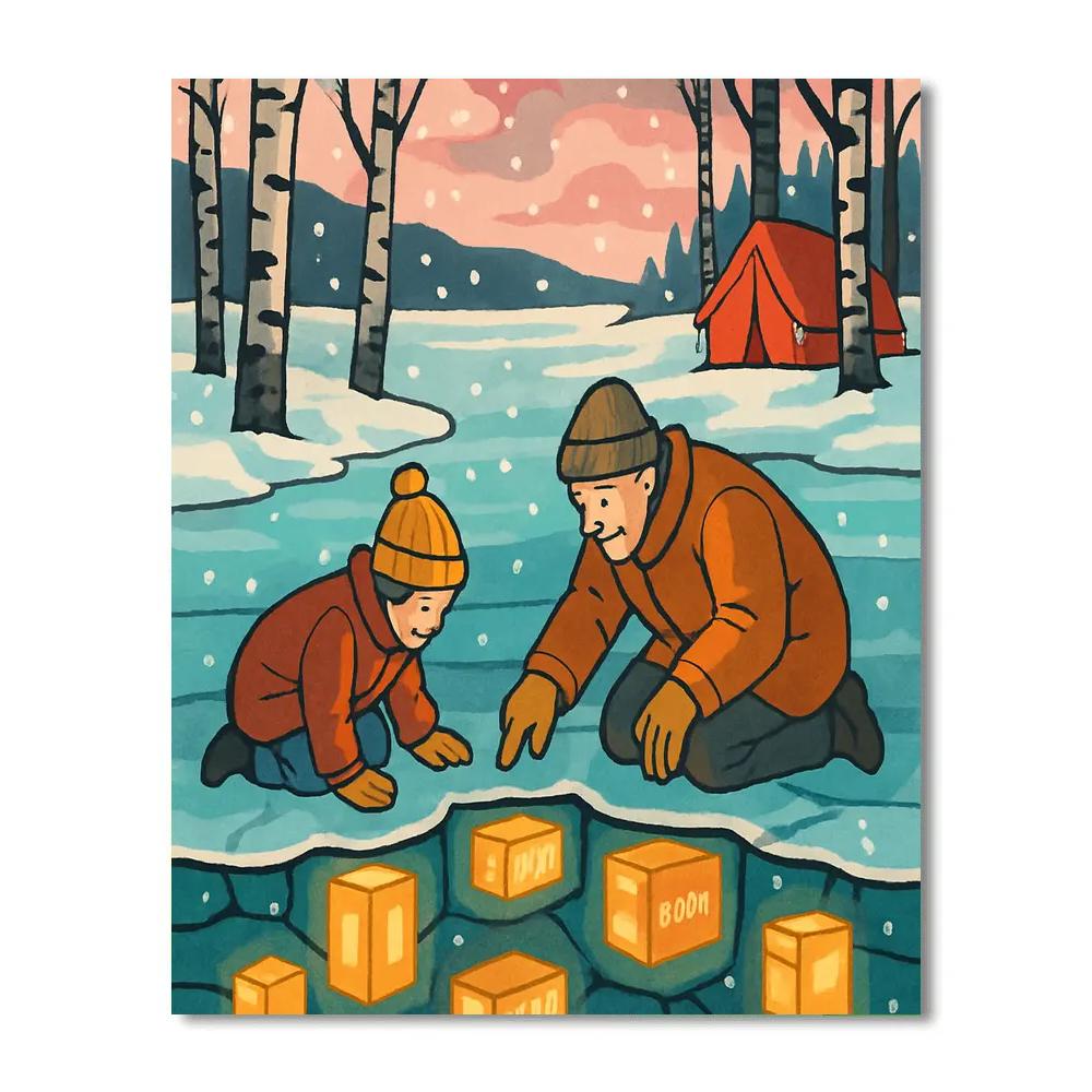 Winter Lantern Library Numbered painting kits