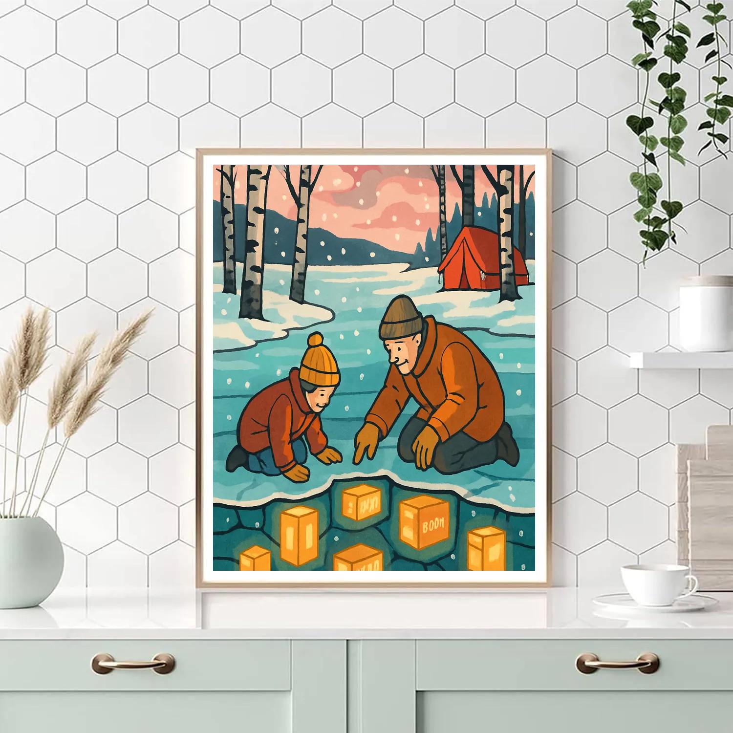 Winter Lantern Library Numbered painting kits