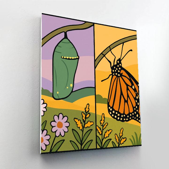 Meadow Time Lapse With Butterfly Paint by numbers kits