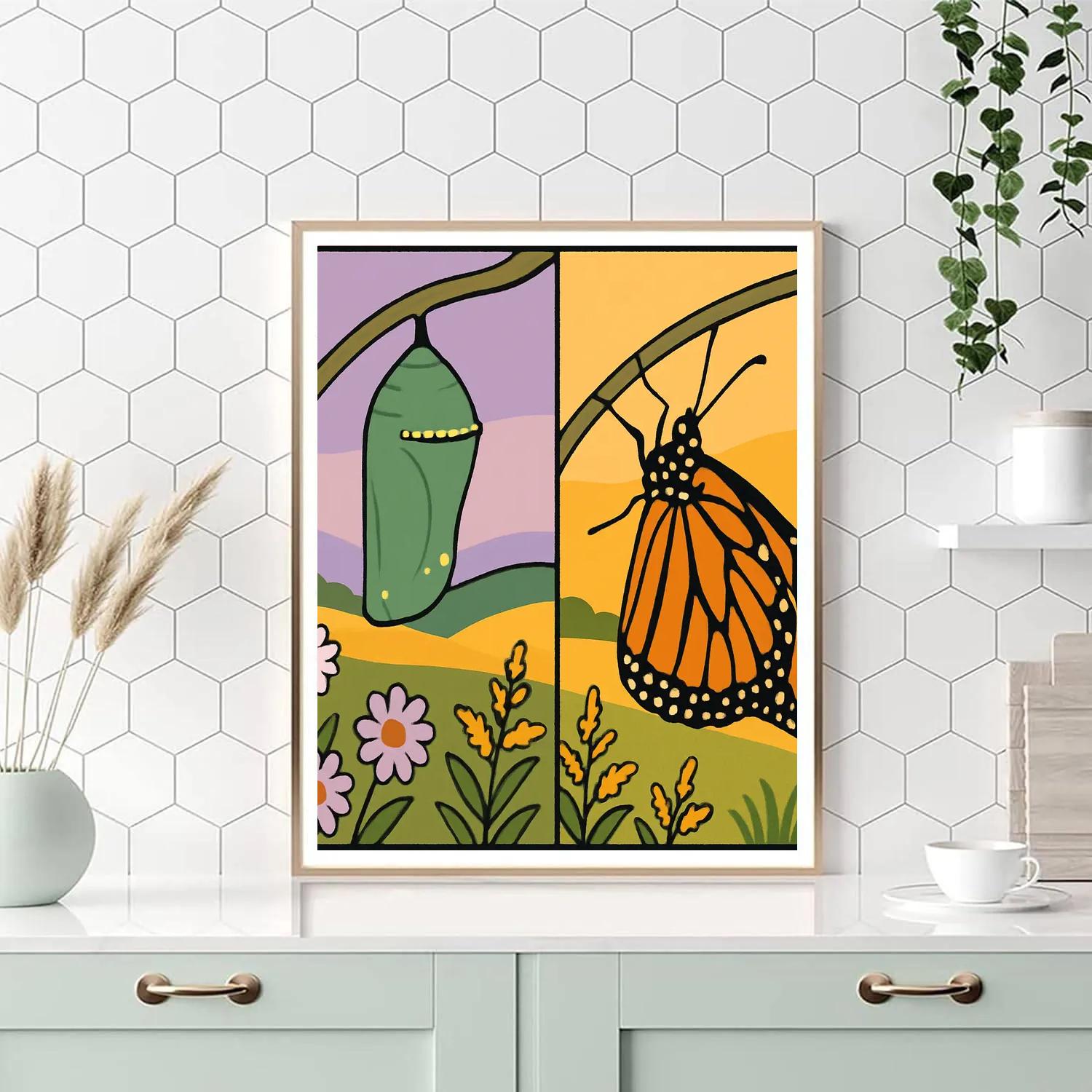 Meadow Time Lapse With Butterfly Paint by numbers kits