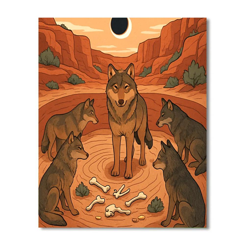 Sandstone Labyrinth With Wolf Eclipse Council Numbered painting kits