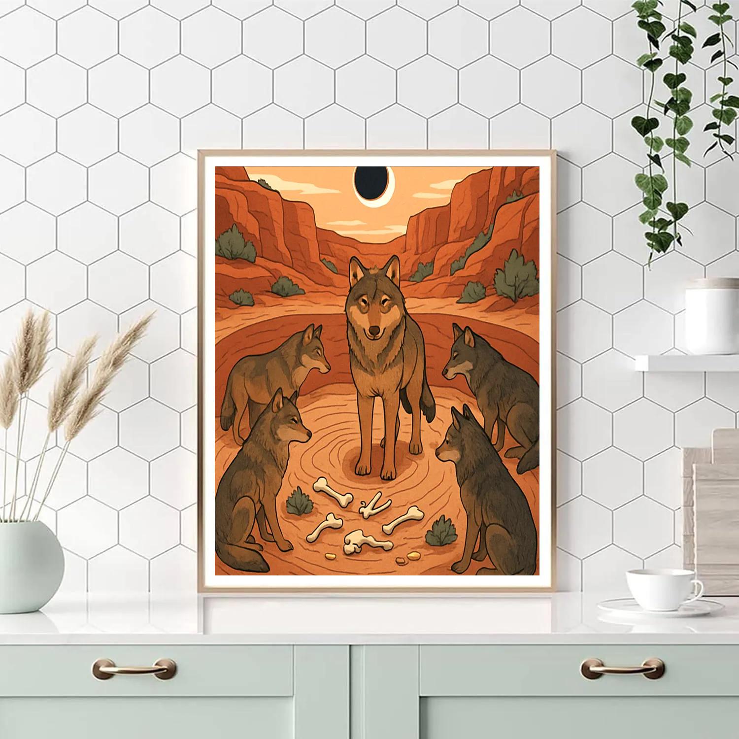 Sandstone Labyrinth With Wolf Eclipse Council Numbered painting kits