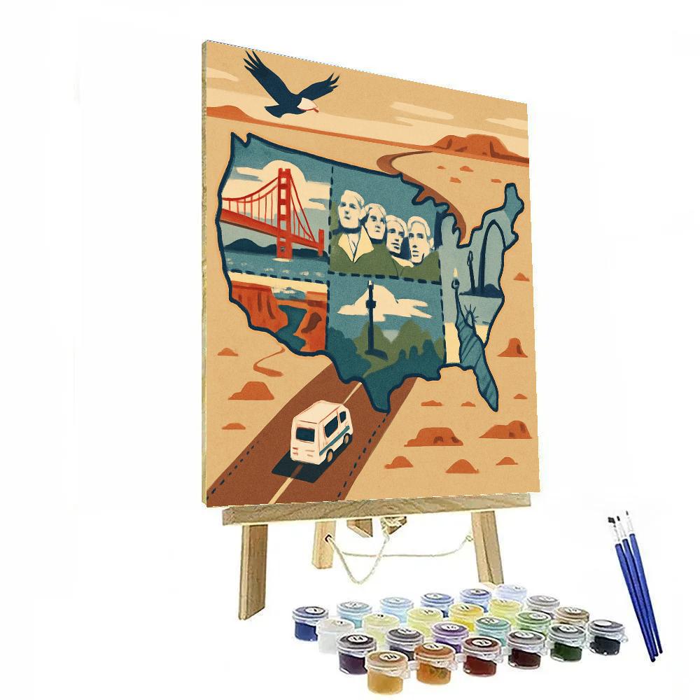 Skyline Quilt Roadtrip USA paint by numbers