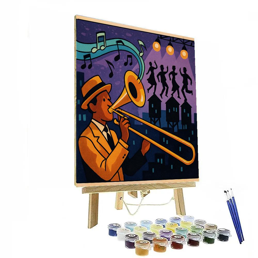 Midnight Paper Cutout Jazz Parade paint by color