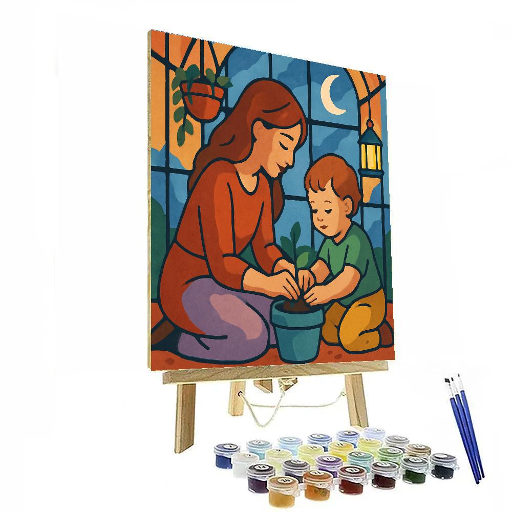 Starlit Greenhouse Mother Paint by numbers art