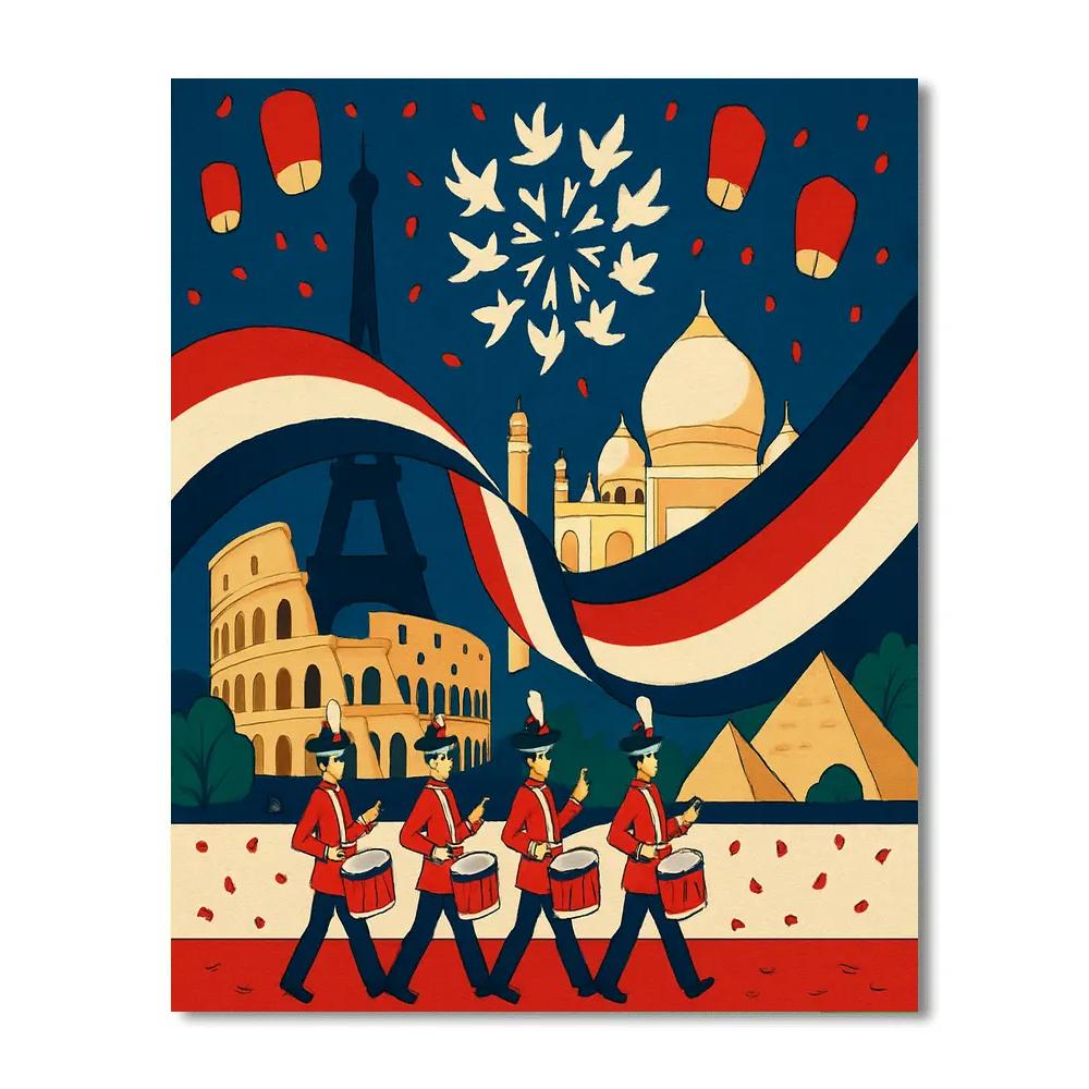 National Heritage Skyline Parade Numbered painting kits