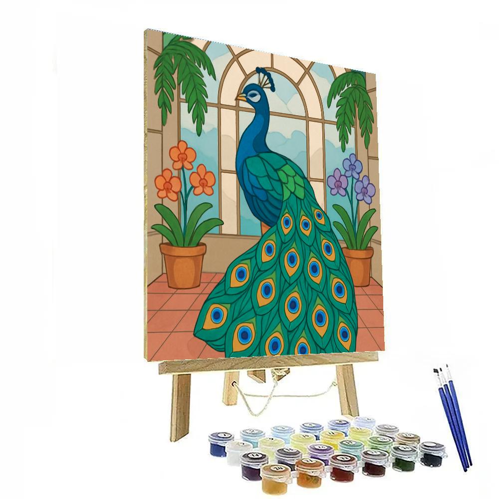 Stained Glass Conservatory Peacock painting number kit