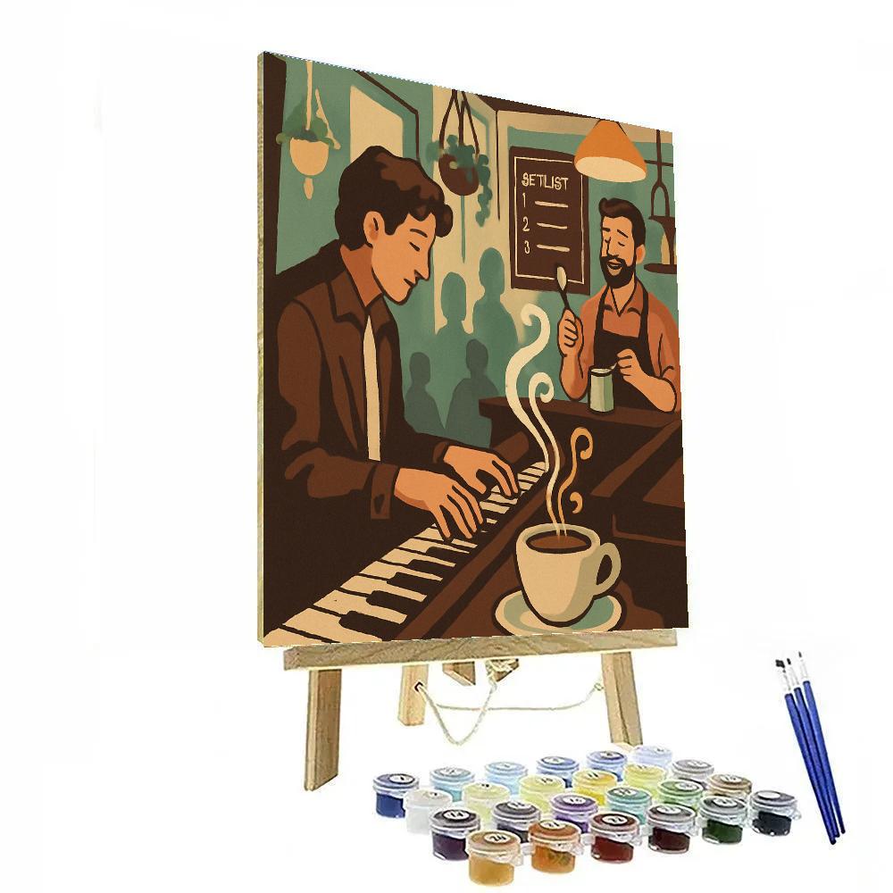 Café Afterhours With Jazz Improvisation Painting by numbers kit