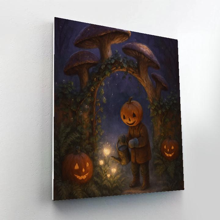 Mushroom Gate In The Moonlit Garden paint by numbers