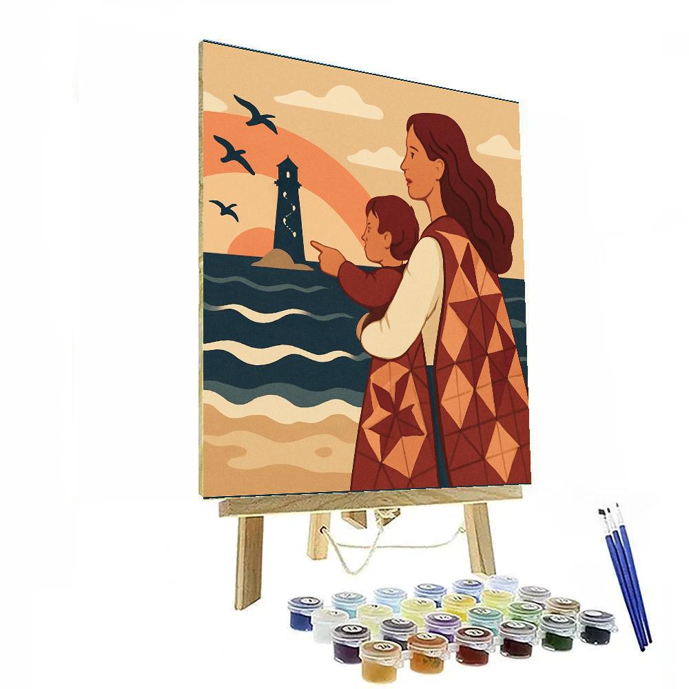 Quilted Compass Of Motherly Strength DIY paint by numbers