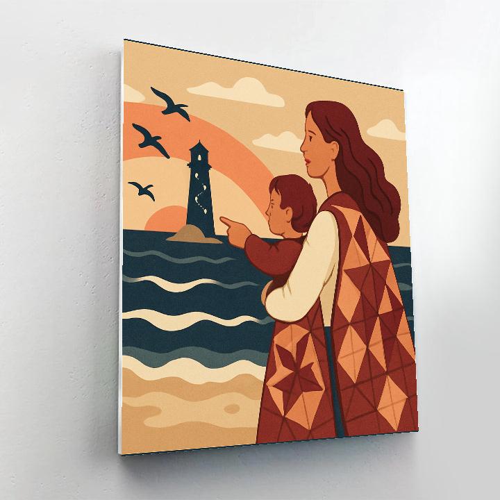 Quilted Compass Of Motherly Strength DIY paint by numbers