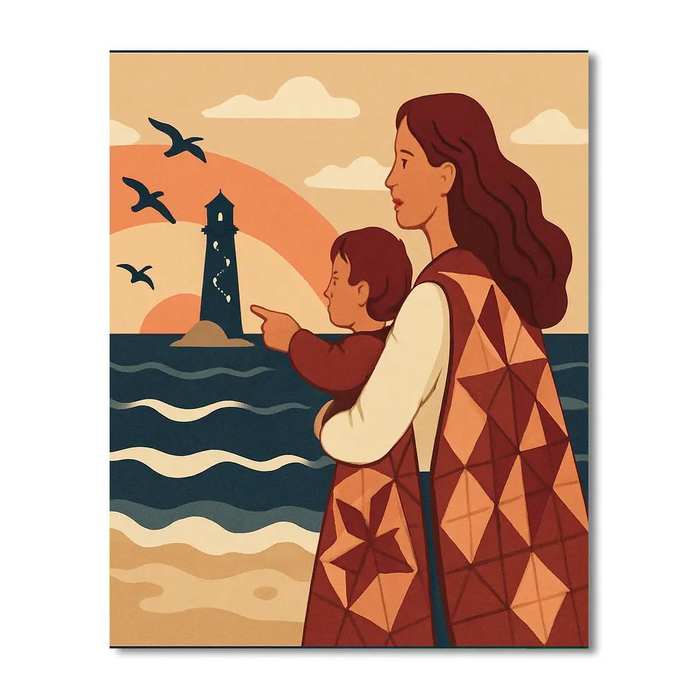 Quilted Compass Of Motherly Strength DIY paint by numbers