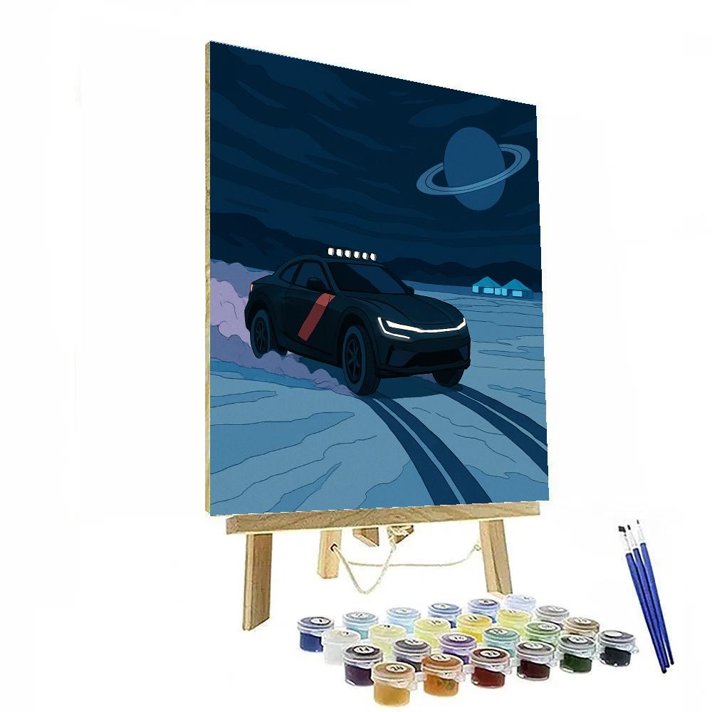 Midnight Salt Flats Rally With Cars painting number kit