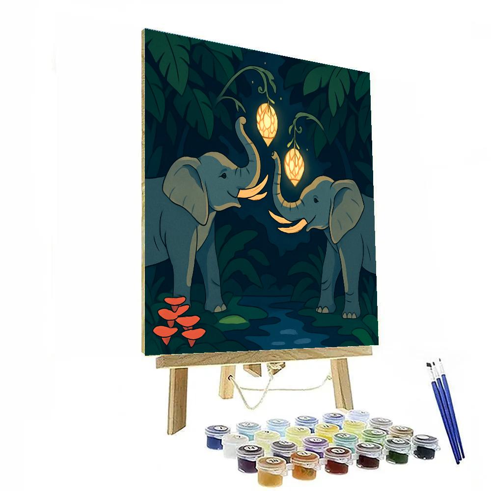 Canopy Lanterns With Elephant Guardians Number painting