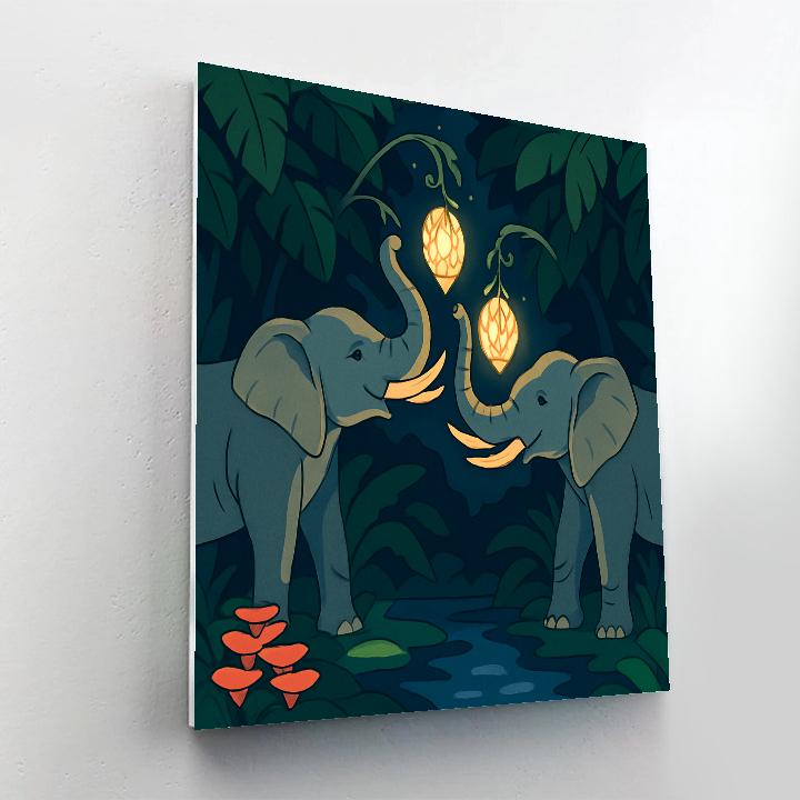 Canopy Lanterns With Elephant Guardians Number painting