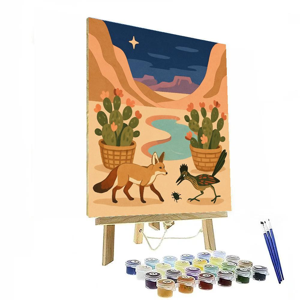 Oasis Market In Desert Light Paint by numbers kits