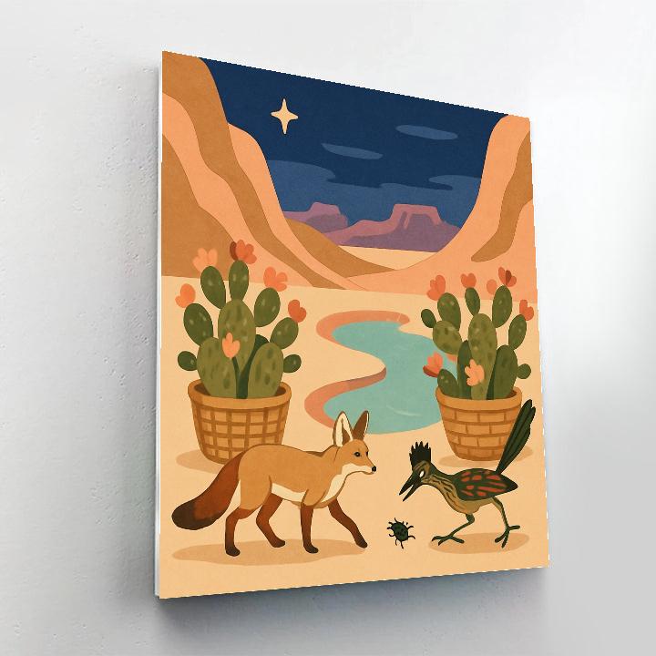 Oasis Market In Desert Light Paint by numbers kits