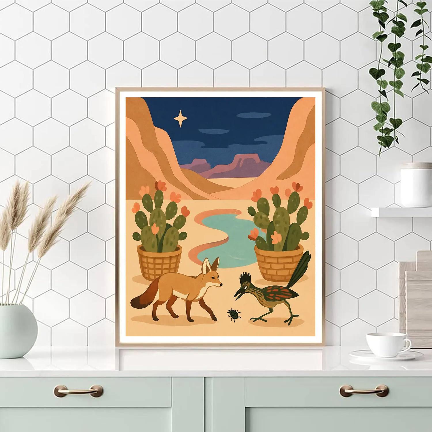 Oasis Market In Desert Light Paint by numbers kits