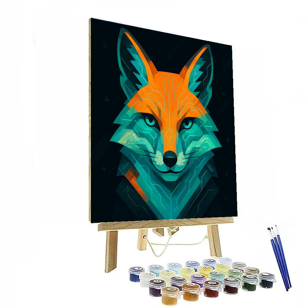 Saffron Circuit Fox Portrait Numbered painting kits