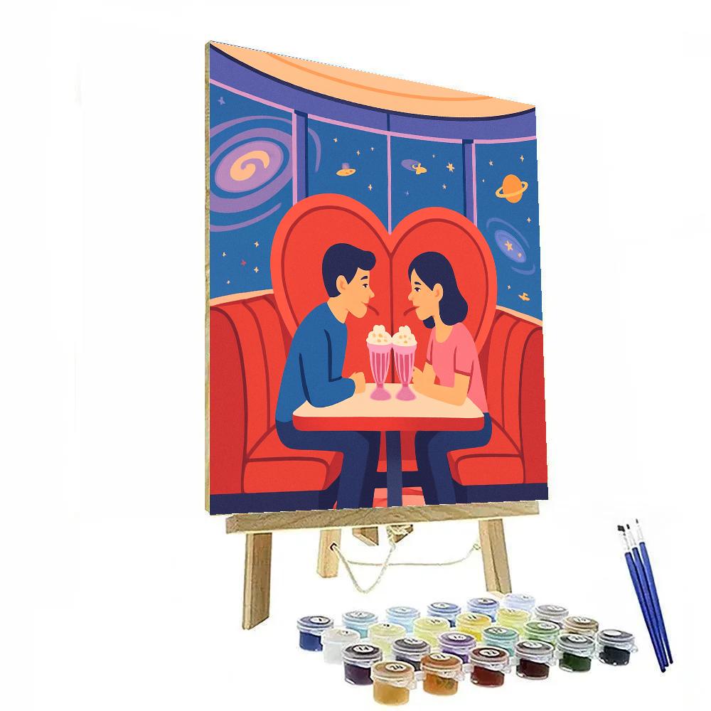 Galaxy Cafe Booth On Valentines Day paint by color