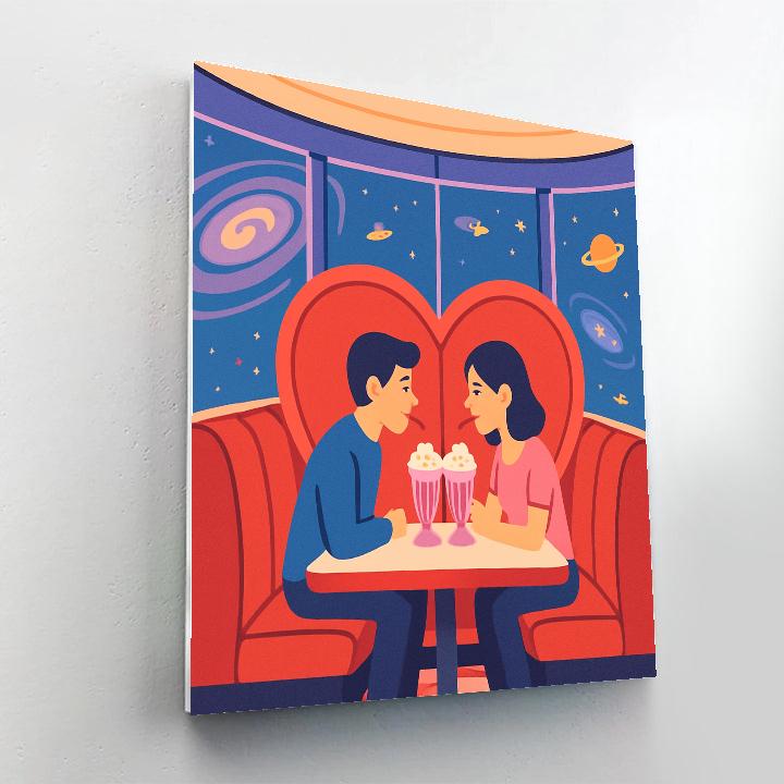 Galaxy Cafe Booth On Valentines Day paint by color