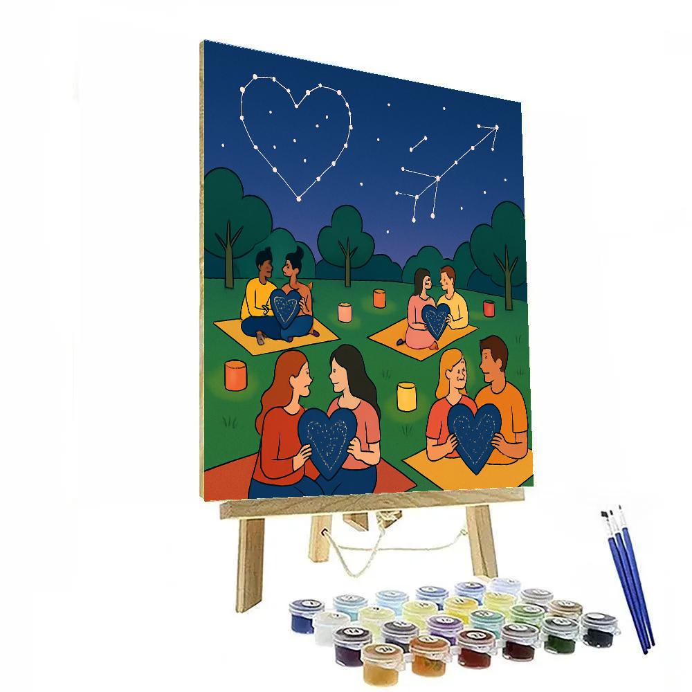 Valentines Day Star Map Lovers Park Numbered painting kits