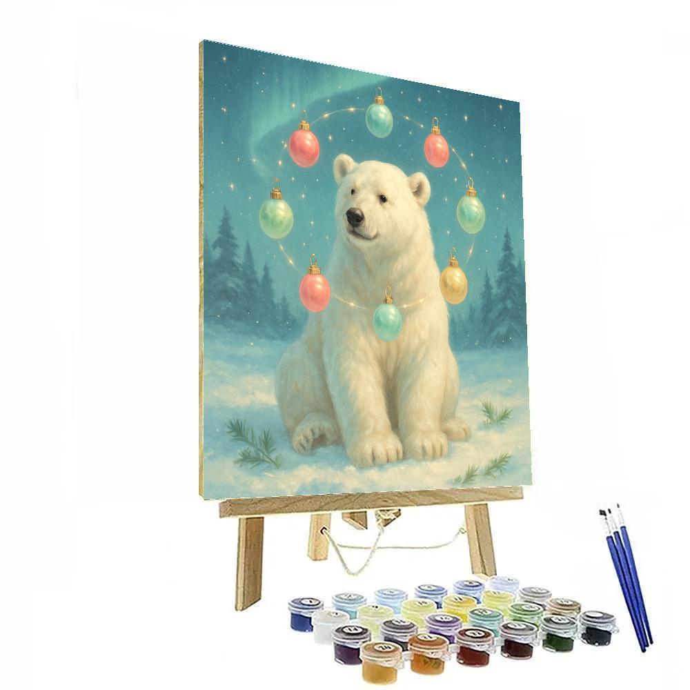 Polar Bear With Ornament Constellations Paint by numbers art