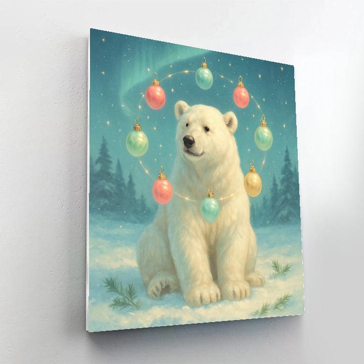 Polar Bear With Ornament Constellations Paint by numbers art
