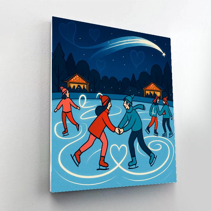Comet Trail Skaters Valentines Day Edition painting number kit