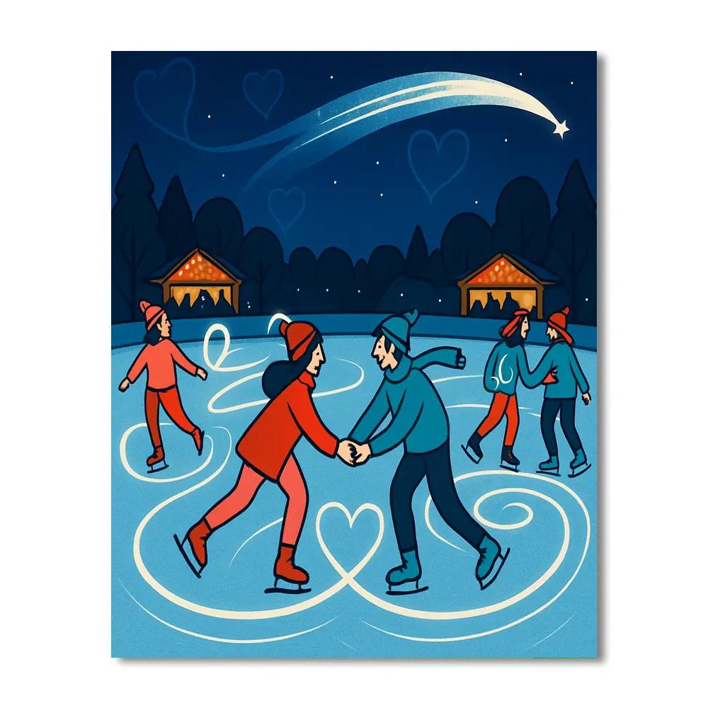 Comet Trail Skaters Valentines Day Edition painting number kit