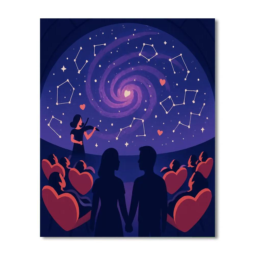 Planetarium Concert For Valentines Day Hearts paint by numbers