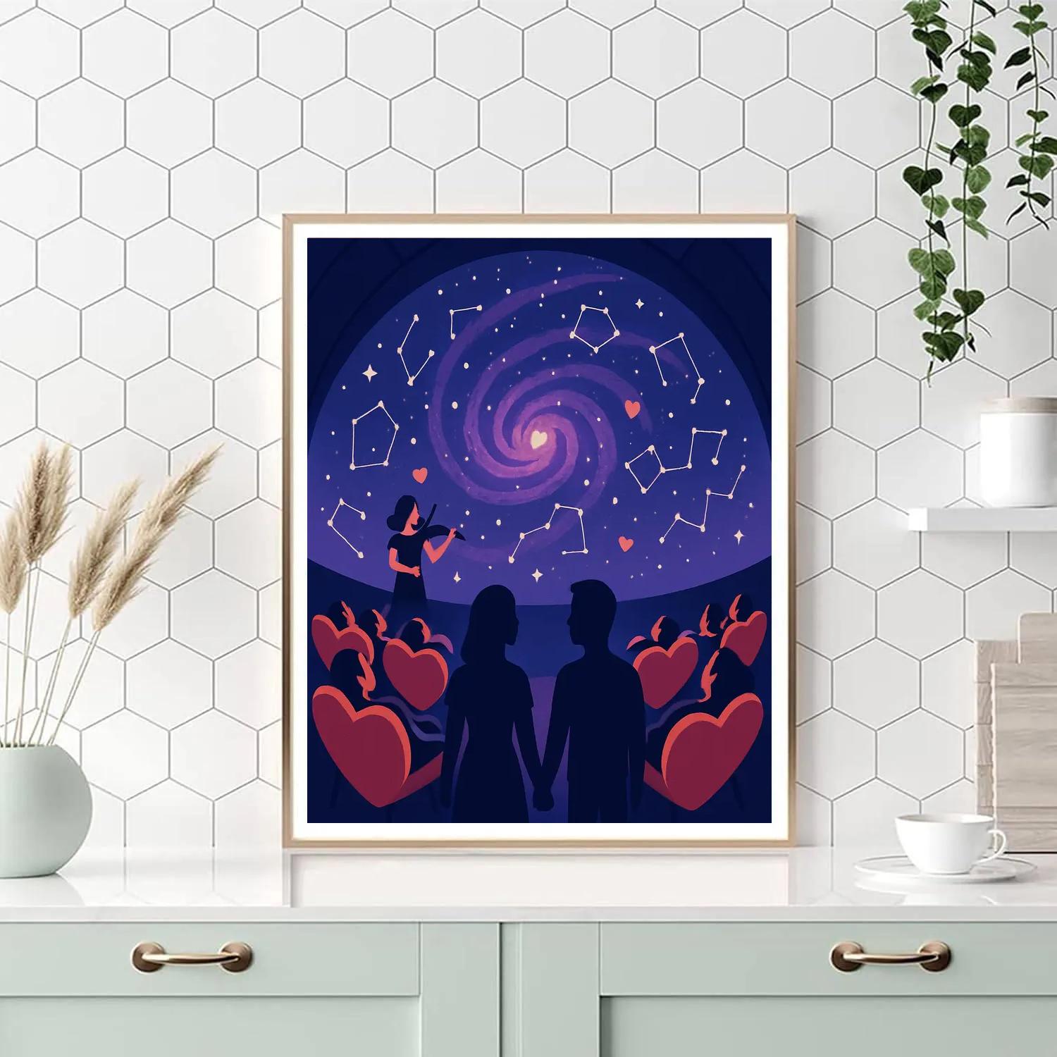 Planetarium Concert For Valentines Day Hearts paint by numbers