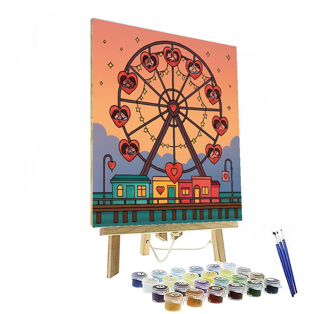 Stargazing Ferris Wheel Valentines Day Lights Paint by numbers kits