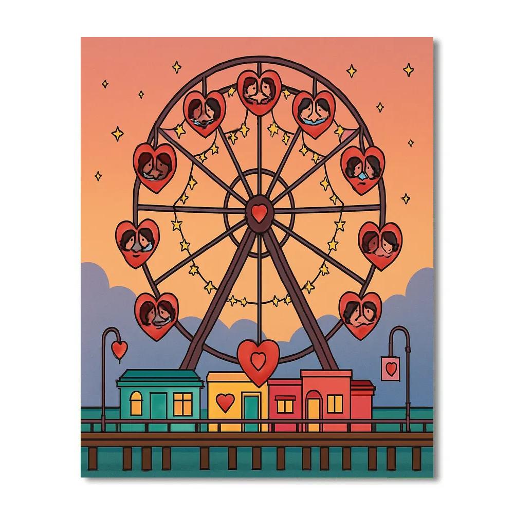 Stargazing Ferris Wheel Valentines Day Lights Paint by numbers kits