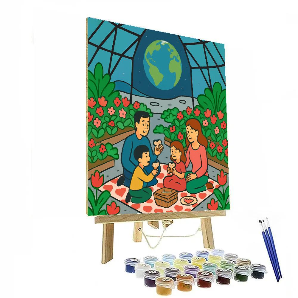 Lunar Greenhouse Valentines Day Picnic Painting by numbers kit