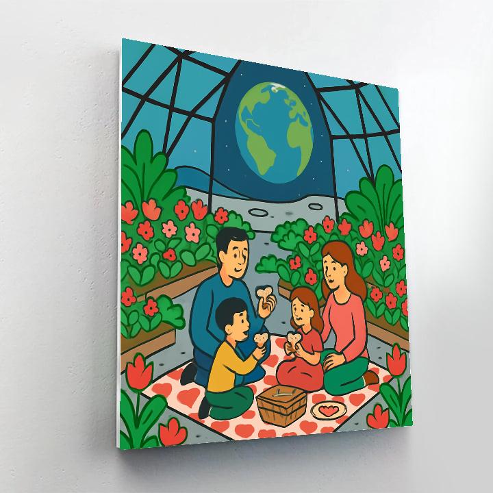 Lunar Greenhouse Valentines Day Picnic Painting by numbers kit