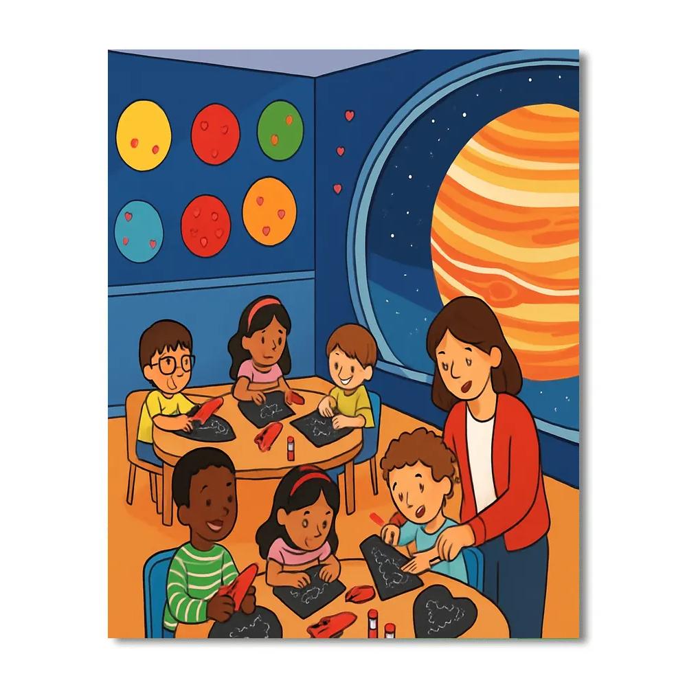 Star Kindergarten Valentines Day Crafting Paint by numbers kits