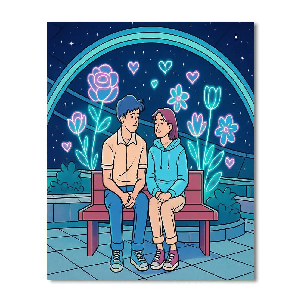 Valentines Day Hologram Garden Date Paint by numbers kits